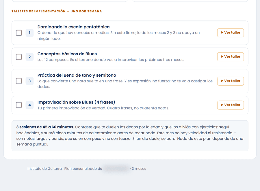 El detalle del plan de un alumno